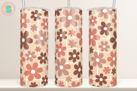 20Oz Retro Daisy Floral Tumbler Wrap