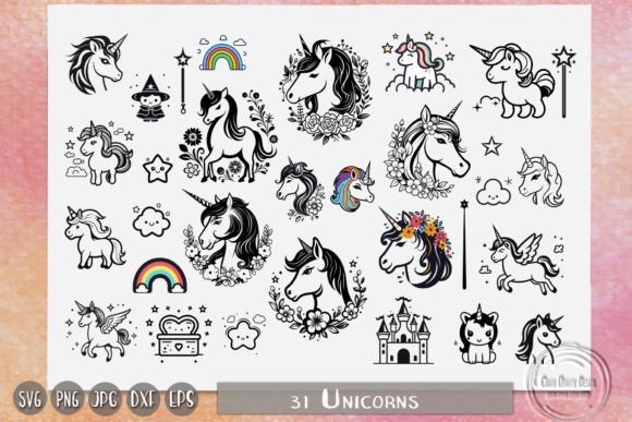 Cute Unicorn, Floral Unicorn, Magical