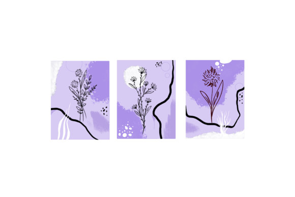 Floral Abstract Wall Decoration Purple