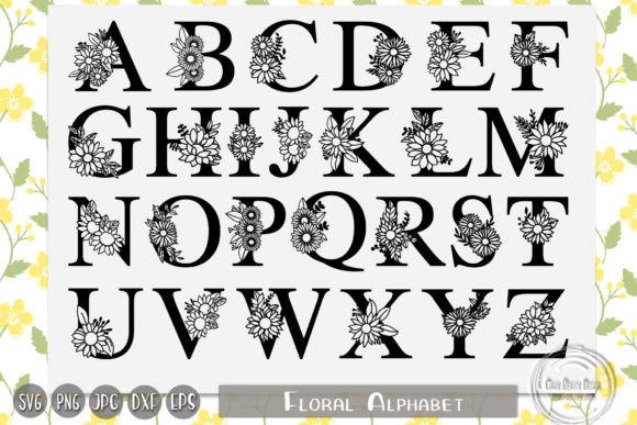 Floral Capital Alphabet, Sunflower, Dais