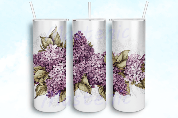 Floral Lilac Sublimation Design Template