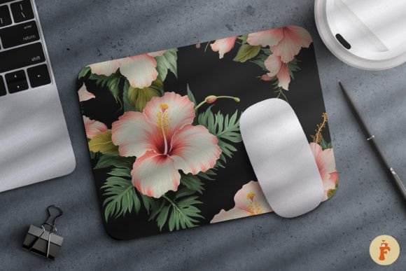 Hawaiian Vintage Style Floral Mouse Pad