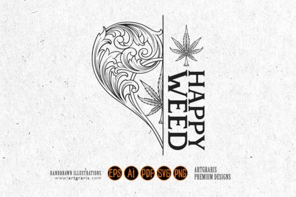 Luxury Half Heart Floral Swirl Happy