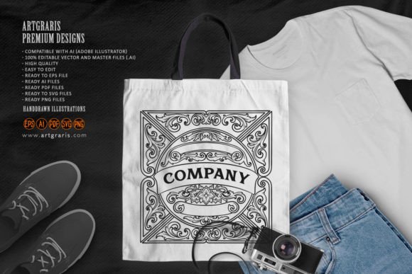 Luxury Vintage Frame Company Label SVG
