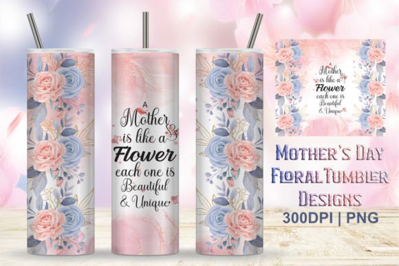 Mother’s Day Floral Tumbler Design