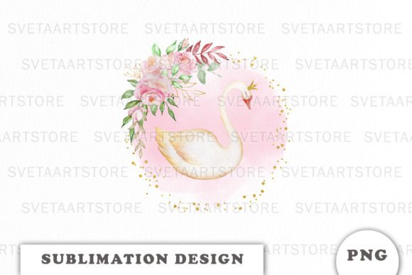 Princess Swan Floral PNG