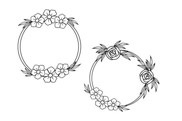 Round Floral Flower Frame