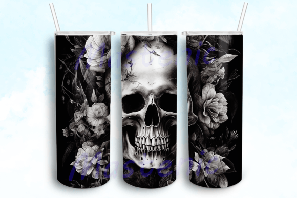 Tattoo Floral Skull Sublimation Design