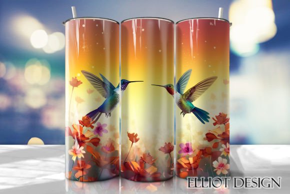 Two Floral Hummingbirds Tumbler