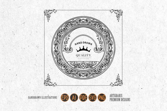 Vintage Elegant Label Badge Flourish SVG