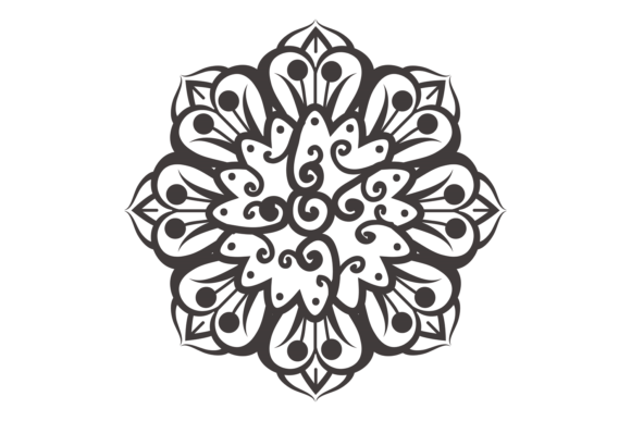 Vintage Ethnic Radial Ornament. Floral D