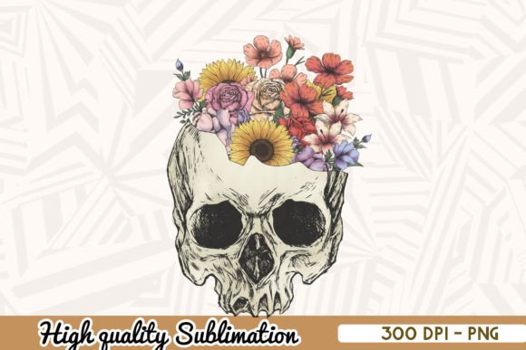 Vintage Floral Skull