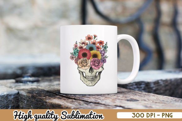 Vintage Floral Skull Boho