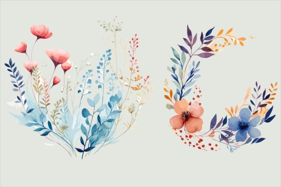 Watercolor Floral Design Vector